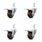 Service Caster 3 Inch High Temp Glass Filled Nylon 7/8 Inch Stem Caster Set Total Lock Brake SCC-SQTTL20S314-GFNSHT-78-4 - alternate 1